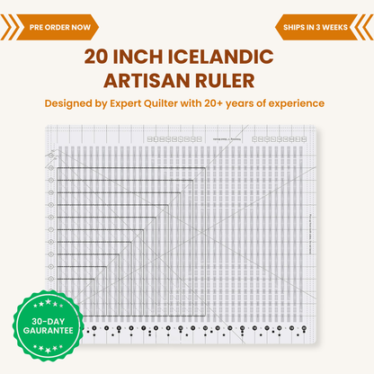 20-Zoll-Quiltinglineal im isländischen Handwerkerstil