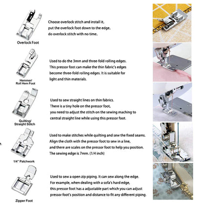 Nähmaschinen-Nähfuß-Set