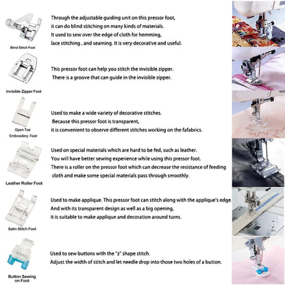 Nähmaschinen-Nähfuß-Set